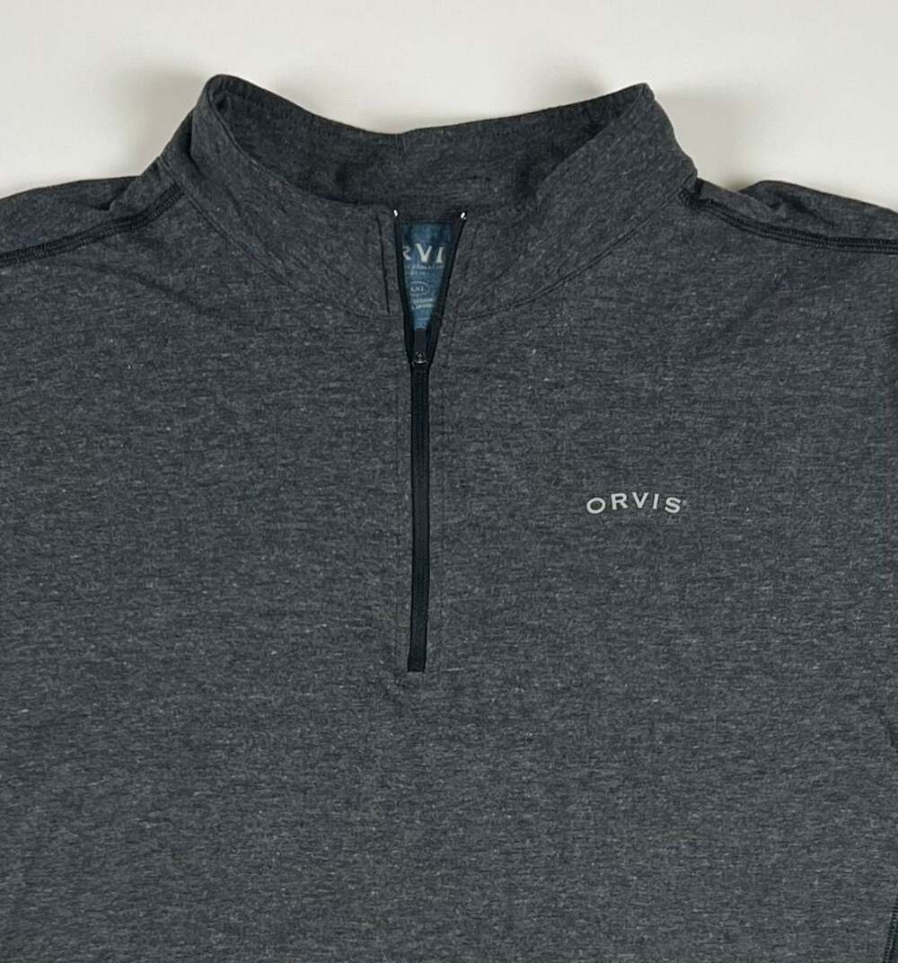 Orvis Classic Collection Men's Quarter Zip Long Sleeve Pullover Grey Size XXL